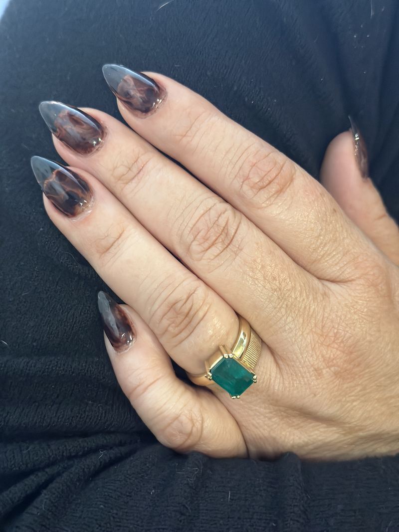 Tortoiseshell Gel-X set on almond nails